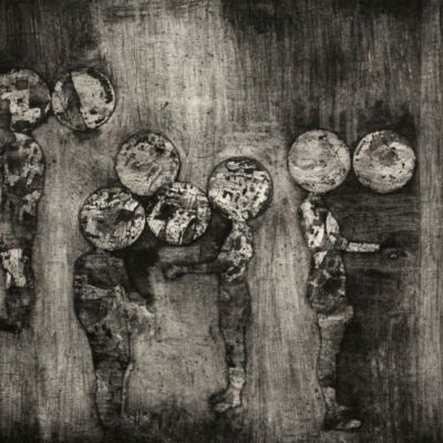 Supervenience (State 8), Etching, 18" x 18", 2011