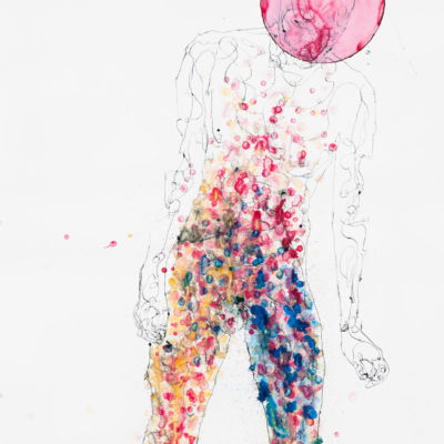 "Flooded #10," Ink, Gouache, and Watercolor on Paper, 85" x 50", 2010