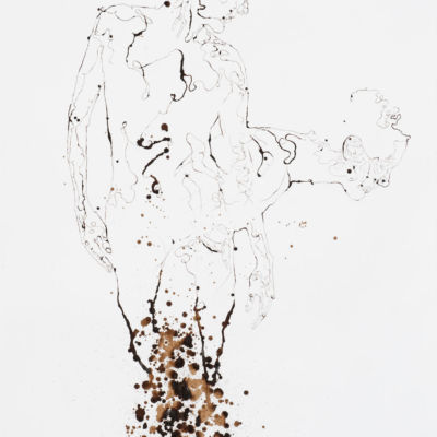 "Flooded #24," Walnut Ink on Paper, 96 1/2" x 50", 2012