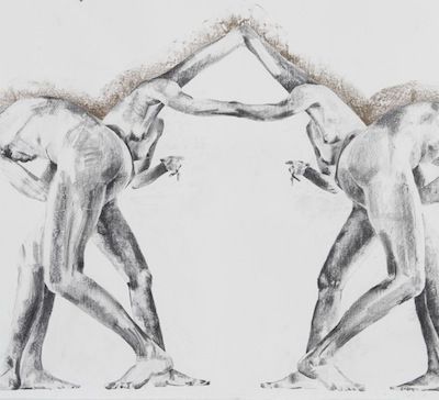 Housed Inside Our Physiology #3, 50" x 110", Graphite on Paper, 2012