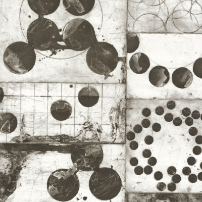 In the Begining, Measuring the World #10, 9 plate intaglio, with line etching, aquatint, and drypoint, 38” x 30”, 2016